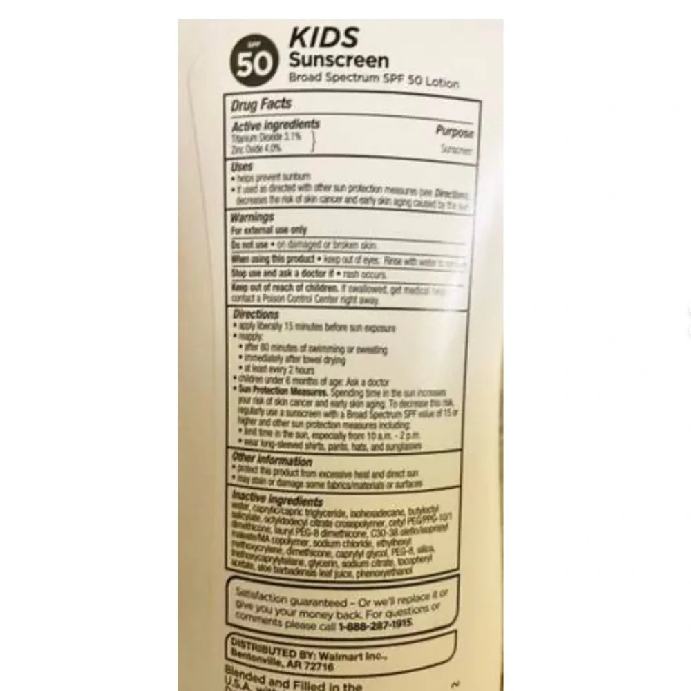 KIDS Sunscreen Lotion, 50 SPF Broad Spectrum Protection Sun Rays Child Skin Care
